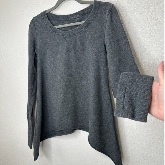 Lululemon Athletic Gray Tea Lounge Pullover Sweater Asymmetrical Hem 6 - Picture 2 of 10